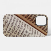 Bible book page writing texture iPhoneケース (裏面横)