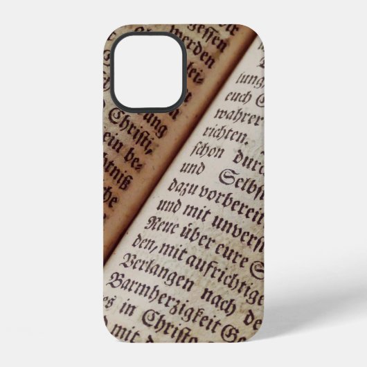 Bible book page writing texture iPhoneケース (裏面)