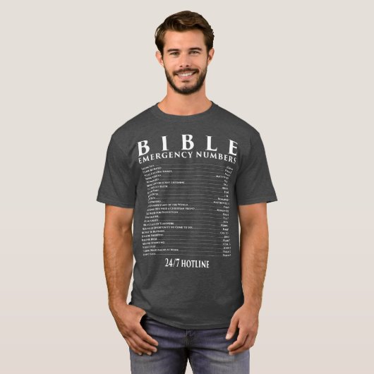 Bible Emergency Hotline Number Cool Chritian Tシャツ (正面フル)