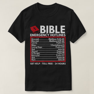 Bible Emergency Hotlines Faith Design Tシャツ