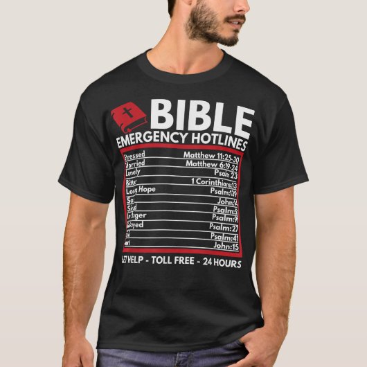 Bible Emergency Numbers  Funny Christian Bible & J Tシャツ (正面)