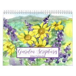 Bible Garden Scriptures Watercolor Flower Fruit  カレンダー
