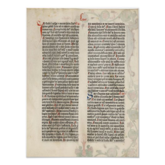 Bible Gutenbergページ2ポスター フォトプリント (正面)