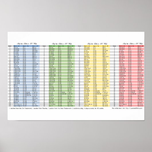 Bible in 40 Weeks Bookmark ポスター (正面)