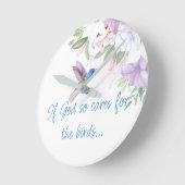 Bible Inspired Quote   Flowers Hummingbird Bird ラウンド壁時計 (傾斜)