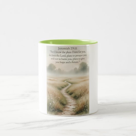 Bible Jeremiah 29:11 Christian Coffee Mug ツートーンマグカップ (中央)
