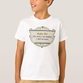 Bible Psalm 23:1 Shield Kid's Tee Shirt Tシャツ
