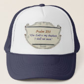 Bible Psalm 23:1 Shield Trucker Hat キャップ (正面)