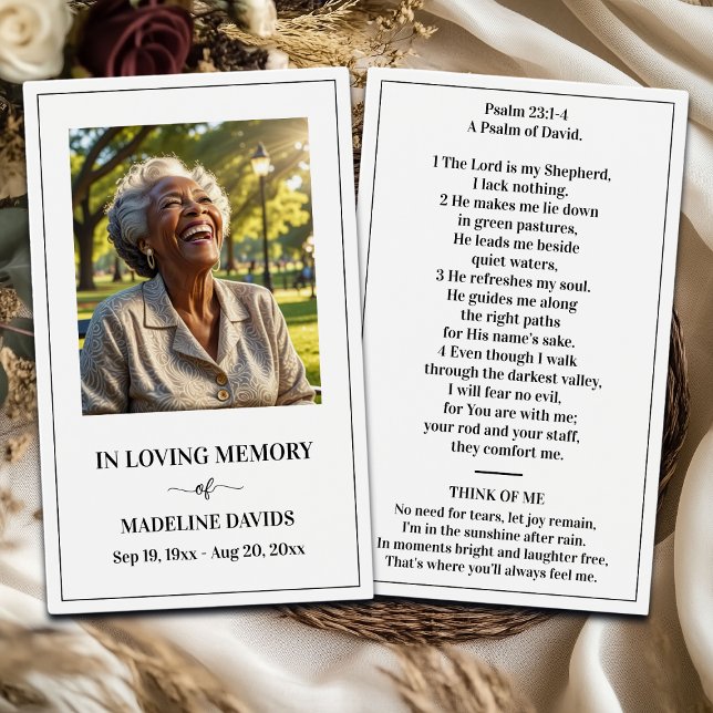 Bible Psalm Memorial Photo Prayer Card (クリエイターアップロード済み)