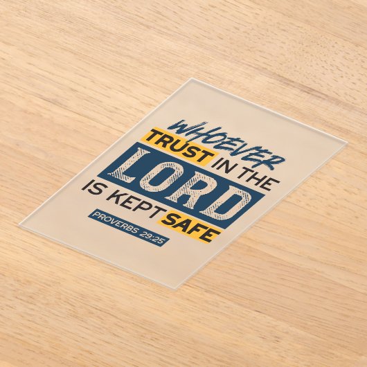 Bible Quote Art - Proverbs 29:25 Trust in God アクリル招待状 (レイダウン)