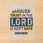 Bible Quote Art - Proverbs 29:25 Trust in God アクリル招待状 (正面)