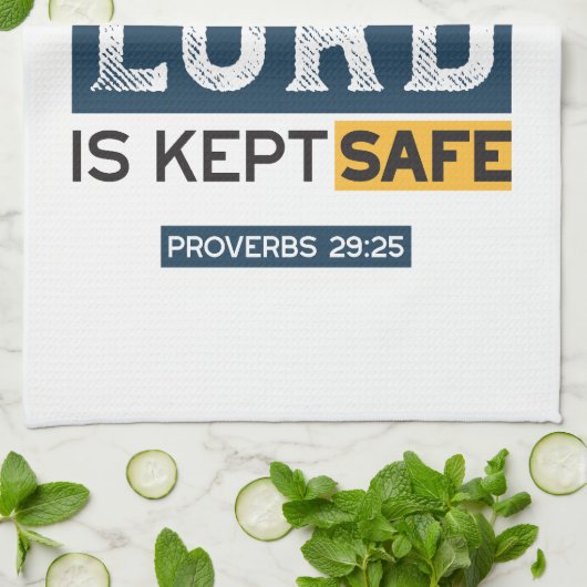 Bible Quote Art - Proverbs 29:25 Trust in God キッチンタオル (折り畳み)