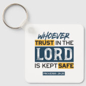 Bible Quote Art - Proverbs 29:25 Trust in God キーホルダー (正面)