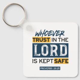 Bible Quote Art - Proverbs 29:25 Trust in God キーホルダー