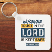 Bible Quote Art - Proverbs 29:25 Trust in God キーホルダー (正面)
