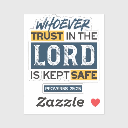 Bible Quote Art - Proverbs 29:25 Trust in God シール (シート)