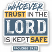 Bible Quote Art - Proverbs 29:25 Trust in God シール (正面)
