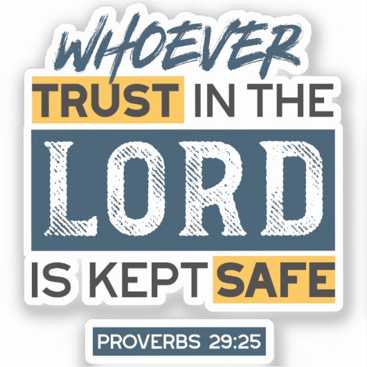 Bible Quote Art - Proverbs 29:25 Trust in God シール (正面)