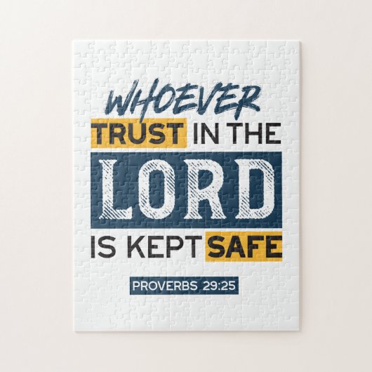 Bible Quote Art - Proverbs 29:25 Trust in God ジグソーパズル (縦)