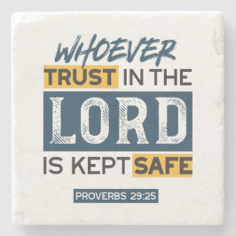 Bible Quote Art - Proverbs 29:25 Trust in God ストーンコースター