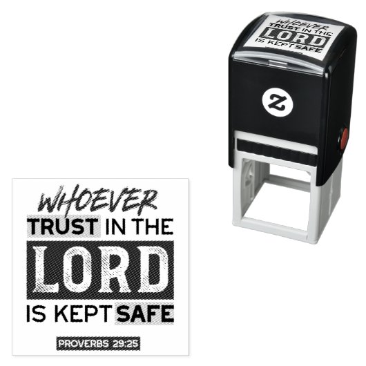 Bible Quote Art - Proverbs 29:25 Trust in God セルフインキングスタンプ (インサイチュ)