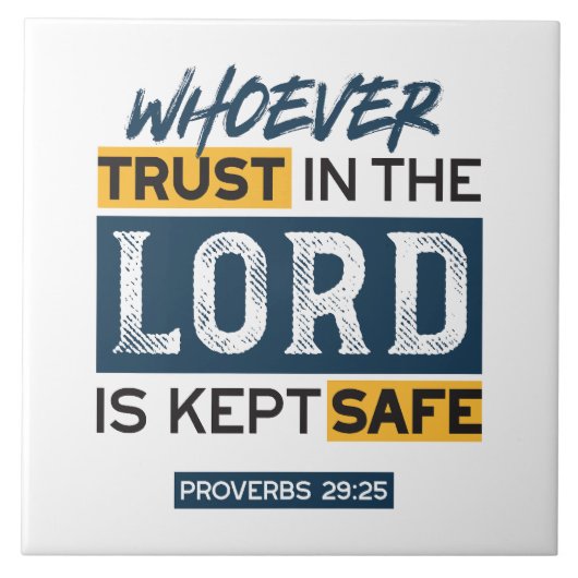 Bible Quote Art - Proverbs 29:25 Trust in God タイル (正面)