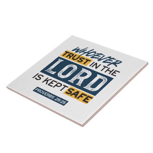 Bible Quote Art - Proverbs 29:25 Trust in God タイル (側面)