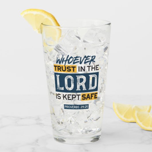 Bible Quote Art - Proverbs 29:25 Trust in God タンブラーグラス (アイス正面)