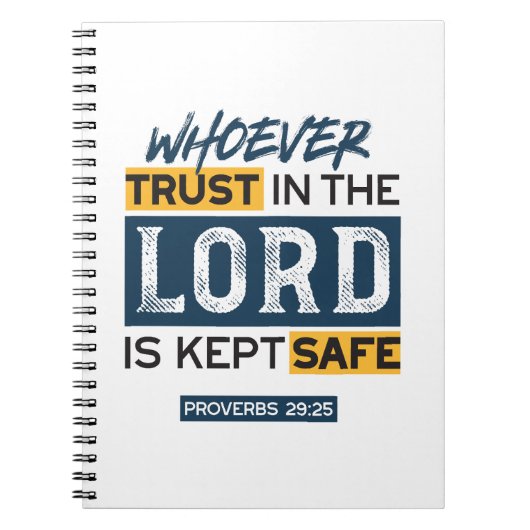 Bible Quote Art - Proverbs 29:25 Trust in God ノートブック (正面)