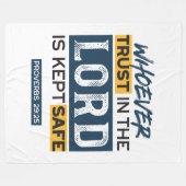 Bible Quote Art - Proverbs 29:25 Trust in God フリースブランケット (正面(横))