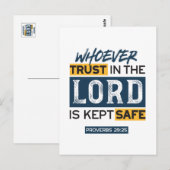 Bible Quote Art - Proverbs 29:25 Trust in God ポストカード (正面/裏面)