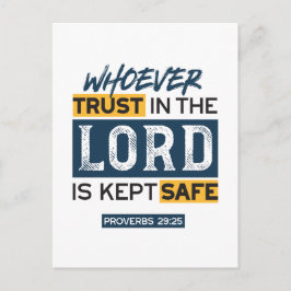 Bible Quote Art - Proverbs 29:25 Trust in God ポストカード