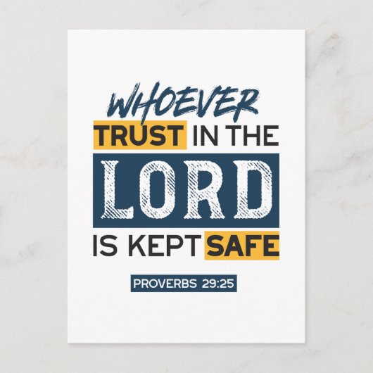 Bible Quote Art - Proverbs 29:25 Trust in God ポストカード (正面)
