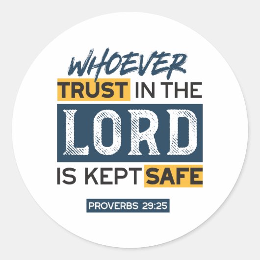 Bible Quote Art - Proverbs 29:25 Trust in God ラウンドシール (正面)