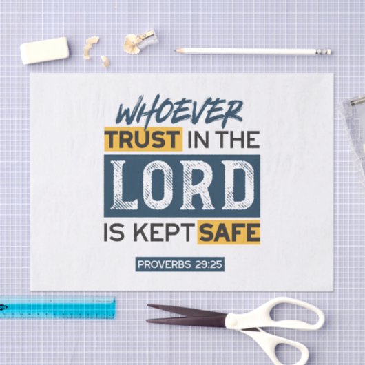 Bible Quote Art - Proverbs 29:25 Trust in God 薄葉紙 (クラフト)