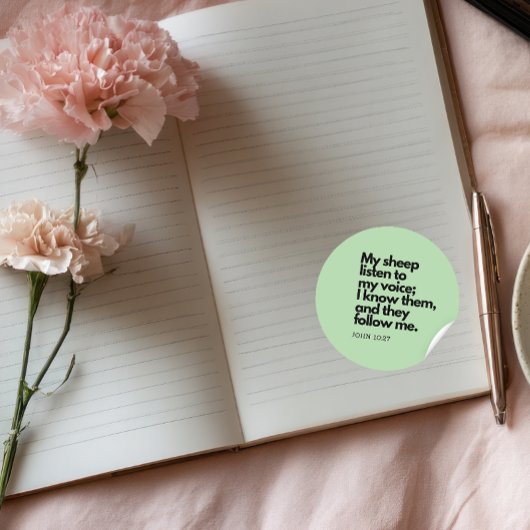 Bible Quotes: John 10:27, Gospel Verse #1 ラウンドシール