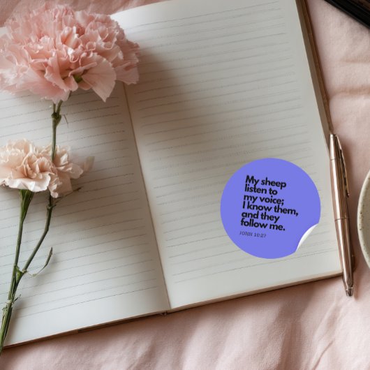 Bible Quotes: John 10:27, Gospel Verse #3 ラウンドシール