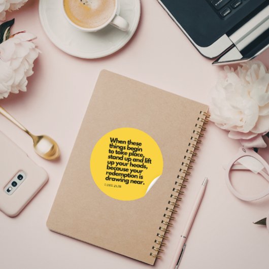 Bible Quotes: Stand Up Luke 21:28, Bible Verse #3 ラウンドシール