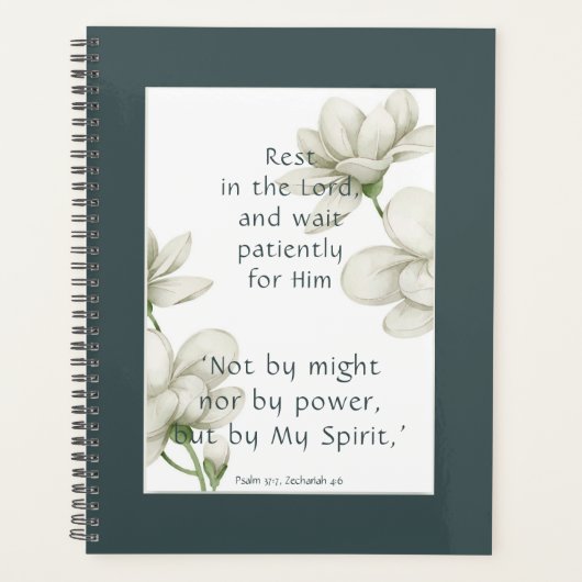 Bible Scripture Encouragement Quotes White Flower  プランナー手帳 (正面)