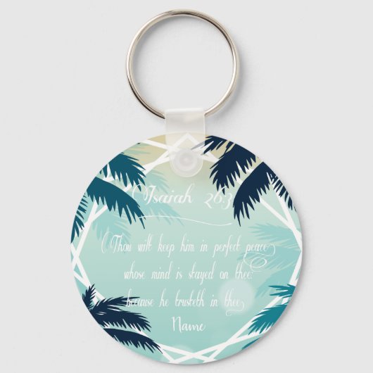 Bible scripture Isaiah 26:3 キーホルダー (正面)
