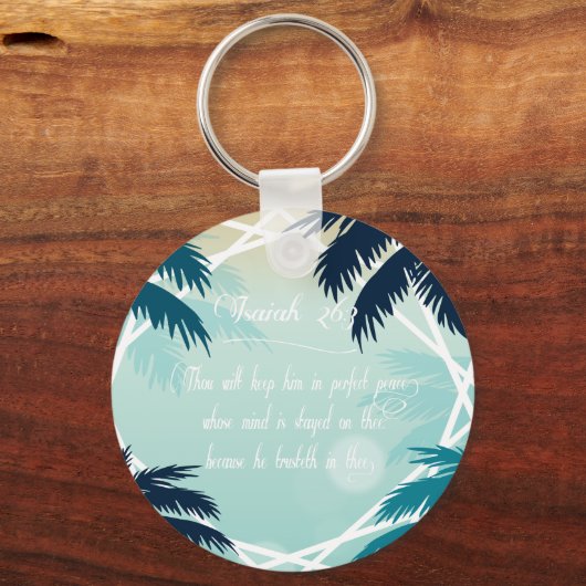 Bible scripture Isaiah 26:3 キーホルダー (裏面)