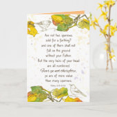 Bible Scripture Matthew 10 29 Two Sparrows  カード (黄色い花)