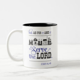 Bible Scripture Mug For Me And My House Joshua 24 ツートーンマグカップ