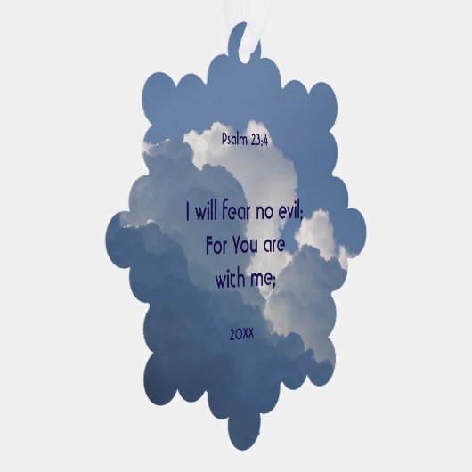 Bible Scripture Psalm 23:4 Fear No Evil... オーナメントカード (右)