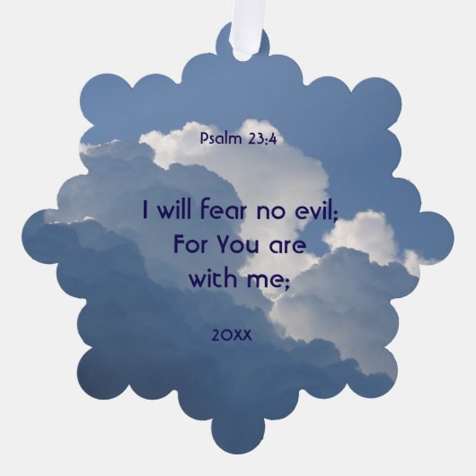 Bible Scripture Psalm 23:4 Fear No Evil... オーナメントカード (正面)
