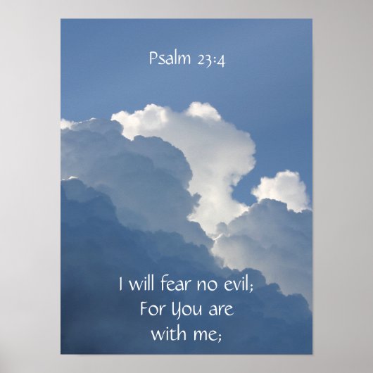 Bible Scripture Psalm 23:4 Fear No Evil... ポスター (正面)