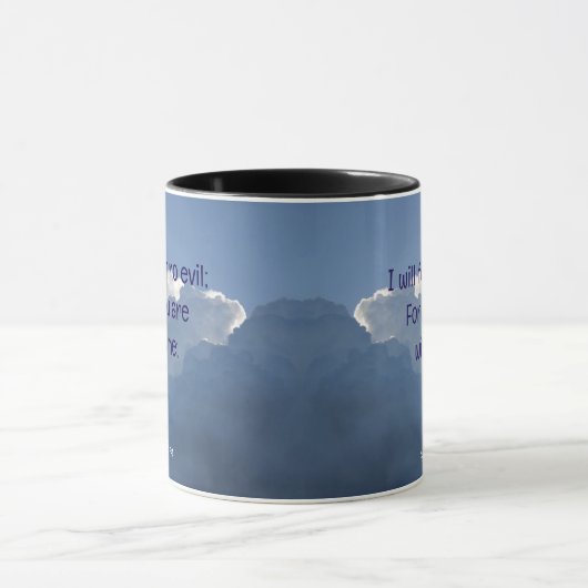 Bible Scripture Psalm 23:4 Fear No Evil... マグカップ (中央)