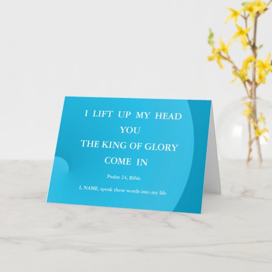 Bible Self Worth Lift up your head Psalm Card カード (黄色い花)
