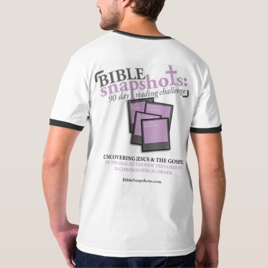 BIBLE SNAPSHOTS: 90日読のチャレンジTシャツ Tシャツ (裏面フル)