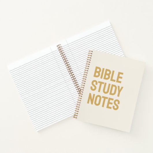 Bible Study Notes – Cream & Gold Spiral Notebook ノートブック (内部)